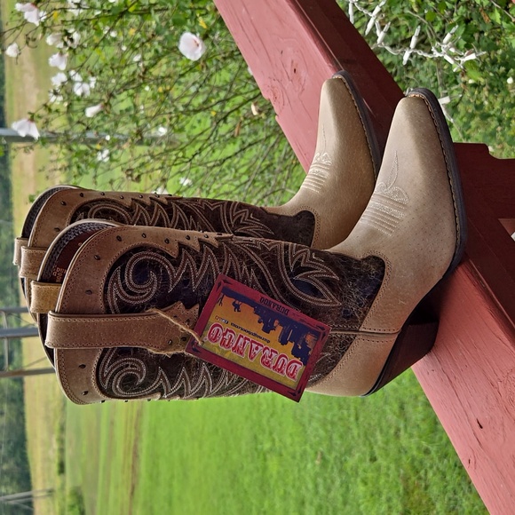 Durango Women's Western Heeled Boots - Tan Cream Brown 6.5 M NWT - Picture 3 of 7